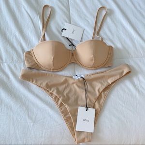 NWT Onia Dalia Top + Chiara Botton (Nude)